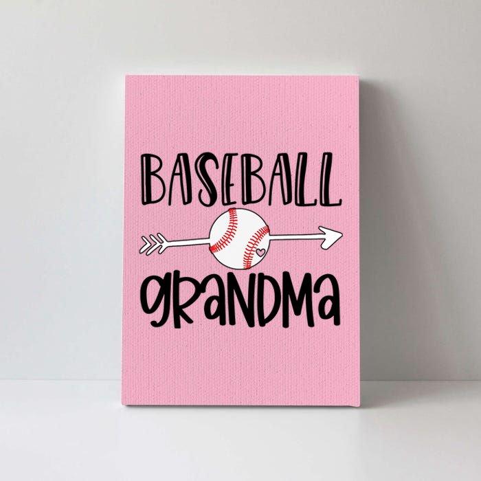 Baseball Grandma Arrow Canvas