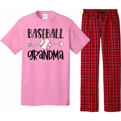 Baseball Grandma Arrow Pajama Set