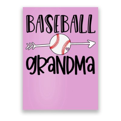 Baseball Grandma Arrow Poster