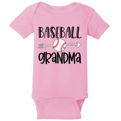 Baseball Grandma Arrow Baby Bodysuit
