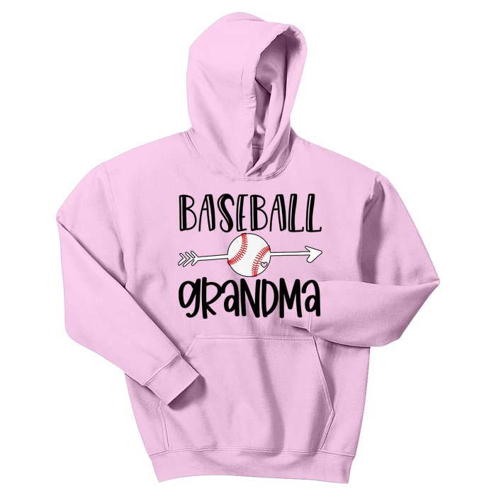 Baseball Grandma Arrow Kids Hoodie