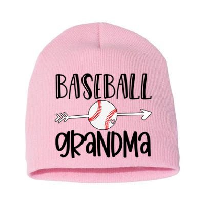 Baseball Grandma Arrow Short Acrylic Beanie