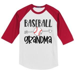 Baseball Grandma Arrow Kids Colorblock Raglan Jersey