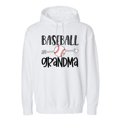 Baseball Grandma Arrow Garment-Dyed Fleece Hoodie