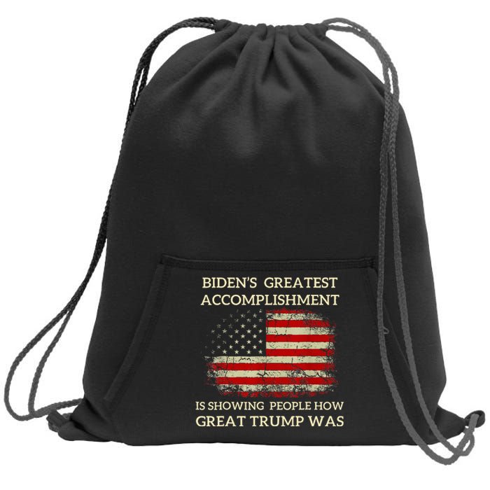 Bidens Greatest Accomplishment Is Showing Trump 202 Sweatshirt Cinch Pack Bag