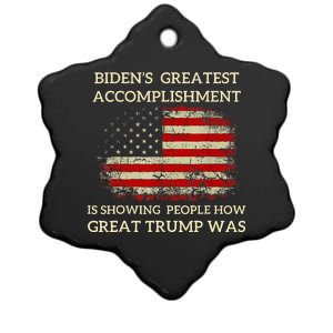 Bidens Greatest Accomplishment Is Showing Trump 202 Ceramic Star Ornament