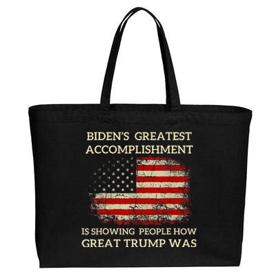 Bidens Greatest Accomplishment Is Showing Trump 202 Cotton Canvas Jumbo Tote