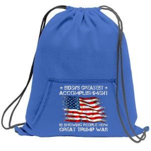 Bidens Greatest Accomplishment Is Showing Trump 2024 Sweatshirt Cinch Pack Bag