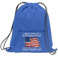 Bidens Greatest Accomplishment Is Showing Trump 2024 Sweatshirt Cinch Pack Bag