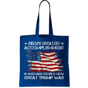 Bidens Greatest Accomplishment Is Showing Trump 2024 Tote Bag