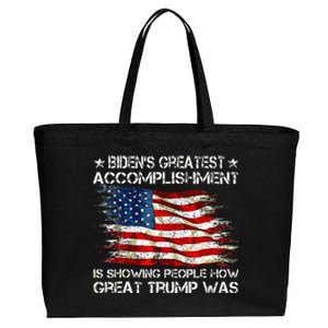 Bidens Greatest Accomplishment Is Showing Trump 2024 Cotton Canvas Jumbo Tote