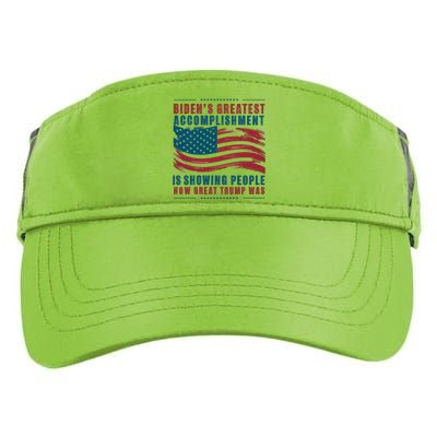 Bidens Greatest Accomplisht Retro Vintage Pro Trump Gift Adult Drive Performance Visor