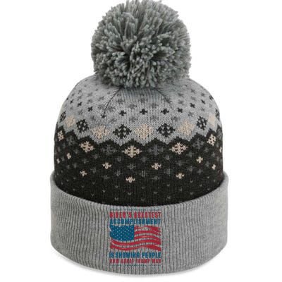 Bidens Greatest Accomplisht Retro Vintage Pro Trump Gift The Baniff Cuffed Pom Beanie