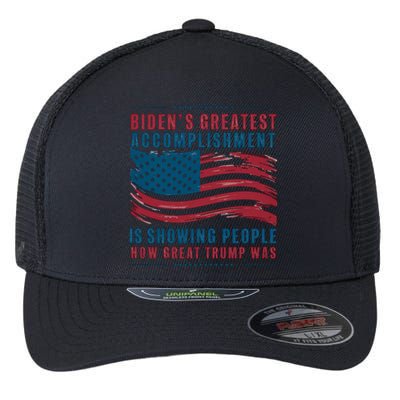 Bidens Greatest Accomplisht Retro Vintage Pro Trump Gift Flexfit Unipanel Trucker Cap