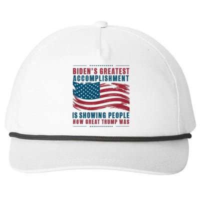 Bidens Greatest Accomplisht Retro Vintage Pro Trump Gift Snapback Five-Panel Rope Hat