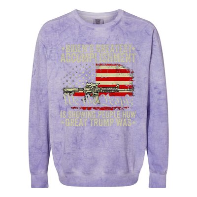 Bidens Greatest Accomplishment Is Showing Trump 2024 Colorblast Crewneck Sweatshirt