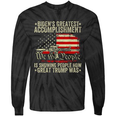 Bidens Greatest Accomplishment Is Showing Trump 2024 Tie-Dye Long Sleeve Shirt