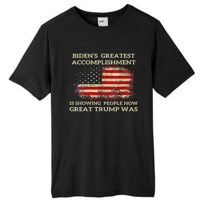 Bidens Greatest Accomplishment Is Showing Trump 2024 Tall Fusion ChromaSoft Performance T-Shirt