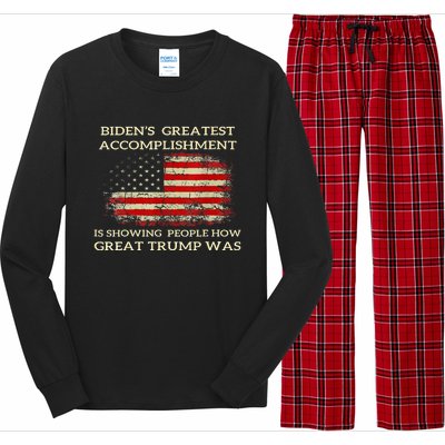 Bidens Greatest Accomplishment Is Showing Trump 2024 Long Sleeve Pajama Set