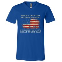 Bidens Greatest Accomplishment Is Showing Trump 2024 V-Neck T-Shirt