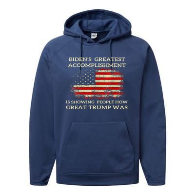 Bidens Greatest Accomplishment Is Showing Trump 2024 Performance Fleece Hoodie