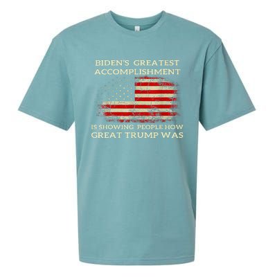 Bidens Greatest Accomplishment Is Showing Trump 2024 Sueded Cloud Jersey T-Shirt