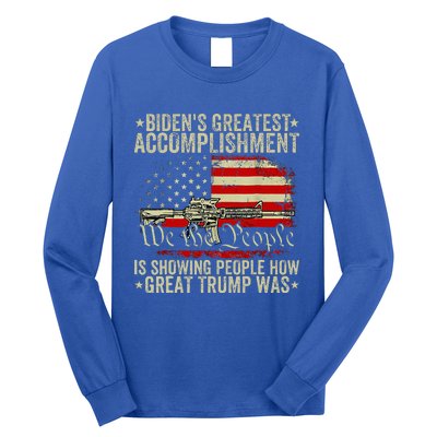 Bidens Greatest Accomplishment Is Showing Trump 2024 Long Sleeve Shirt