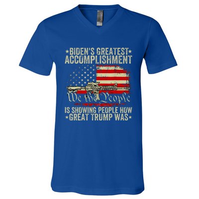 Bidens Greatest Accomplishment Is Showing Trump 2024 V-Neck T-Shirt