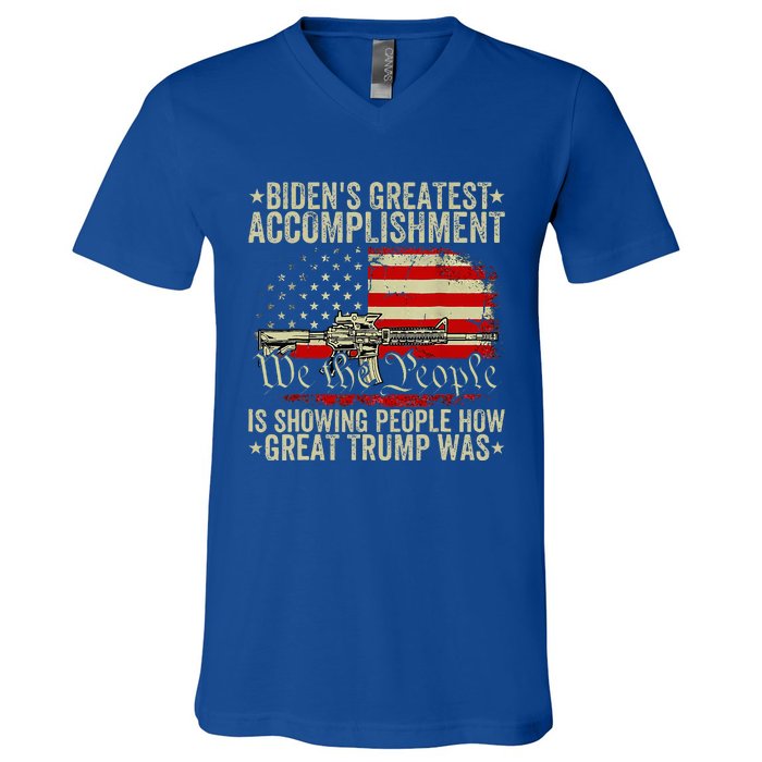 Bidens Greatest Accomplishment Is Showing Trump 2024 V-Neck T-Shirt