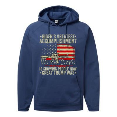 Bidens Greatest Accomplishment Is Showing Trump 2024 Performance Fleece Hoodie