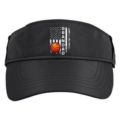 Basketball Grandad American Flag Vintage Christmas Xmas Premium Adult Drive Performance Visor
