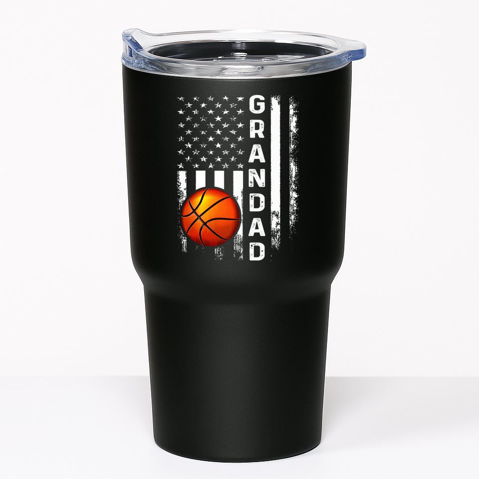 Basketball Grandad American Flag Vintage Christmas Xmas Premium Tumbler
