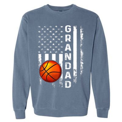 Basketball Grandad American Flag Vintage Christmas Xmas Premium Garment-Dyed Sweatshirt