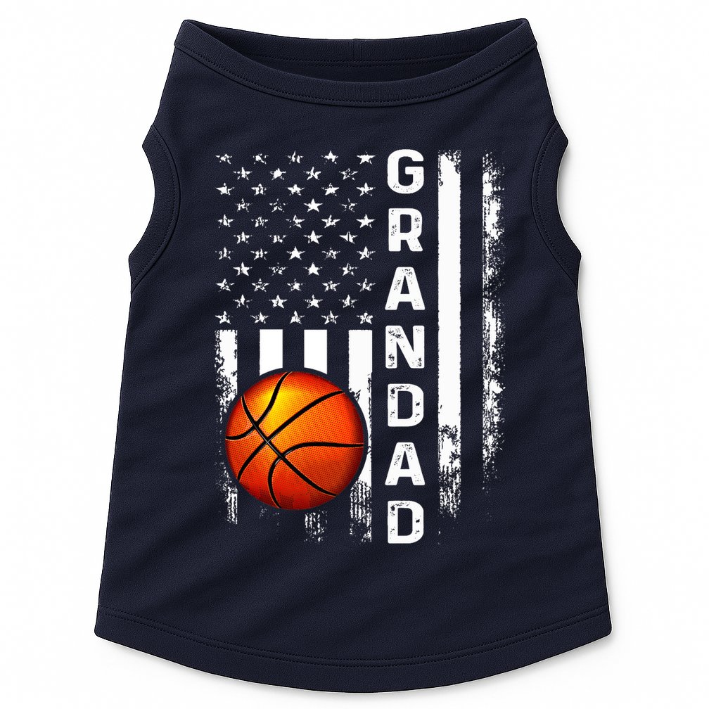 Basketball Grandad American Flag Vintage Christmas Xmas Premium Doggie Tank