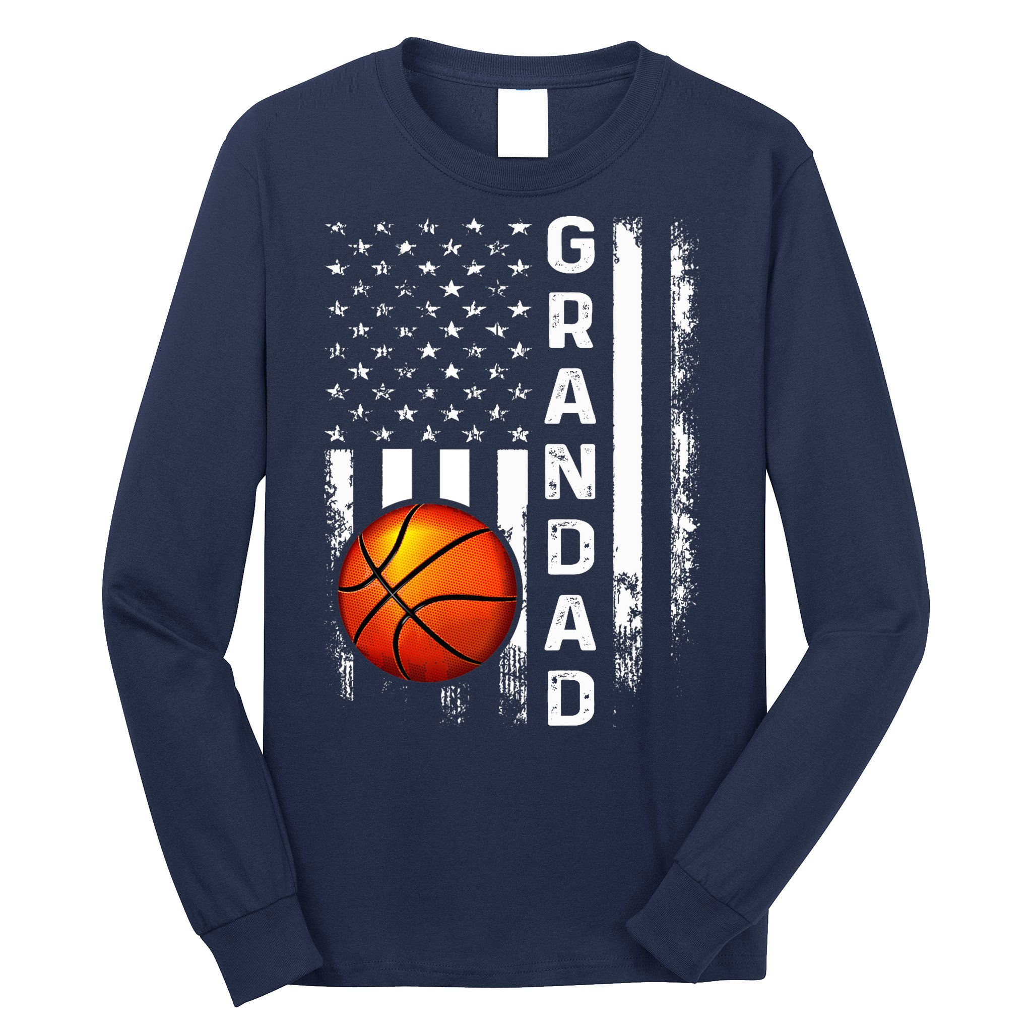 Basketball Grandad American Flag Vintage Christmas Xmas Premium Long Sleeve Shirt