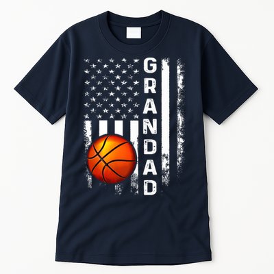Basketball Grandad American Flag Vintage Christmas Xmas Premium Tall T-Shirt