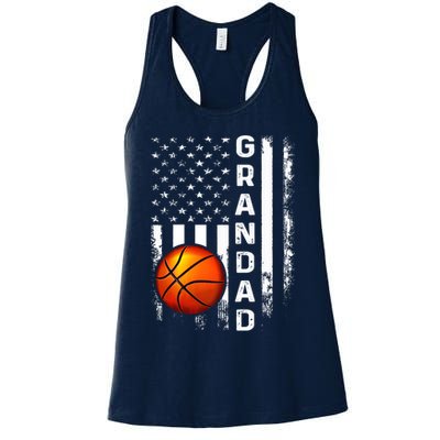 Basketball Grandad American Flag Vintage Christmas Xmas Premium Womens Tank Top