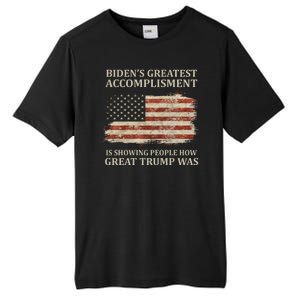 Bidens Greatest Accomplishment Is Showing People How Great Trump Was Usa Tall Fusion ChromaSoft Performance T-Shirt