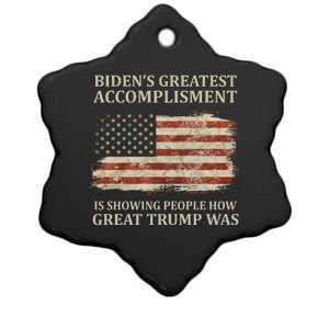 Bidens Greatest Accomplishment Is Showing People How Great Trump Was Usa Ceramic Star Ornament