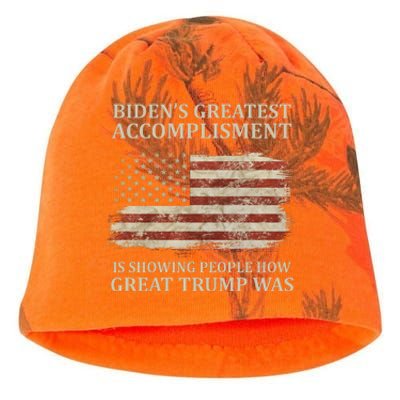 Bidens Greatest Accomplishment Is Showing People How Great Trump Was Usa Kati - Camo Knit Beanie