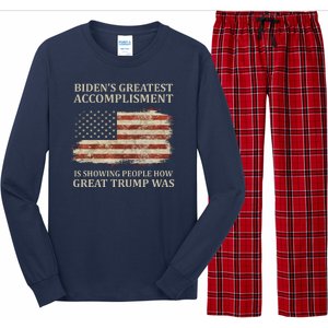 Bidens Greatest Accomplishment Is Showing People How Great Trump Was Usa Long Sleeve Pajama Set