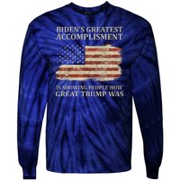 Bidens Greatest Accomplishment Is Showing People How Great Trump Was Usa Tie-Dye Long Sleeve Shirt