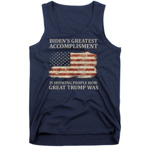 Bidens Greatest Accomplishment Is Showing People How Great Trump Was Usa Tank Top