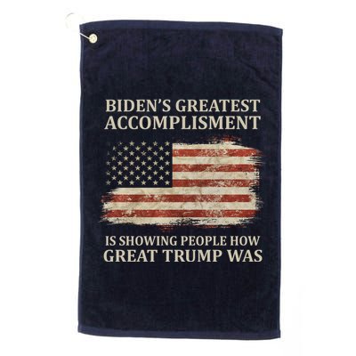 Bidens Greatest Accomplishment Is Showing People How Great Trump Was Usa Golf Towel
