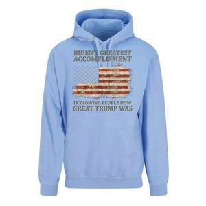 Bidens Greatest Accomplishment Is Showing People How Great Trump Was Usa Unisex Surf Hoodie