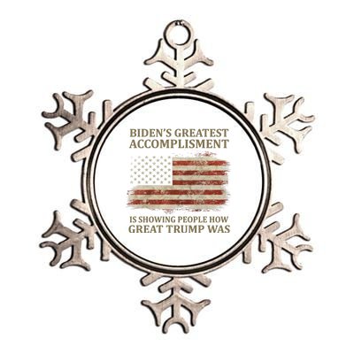 Bidens Greatest Accomplishment Is Showing People How Great Trump Was Usa Metallic Star Ornament