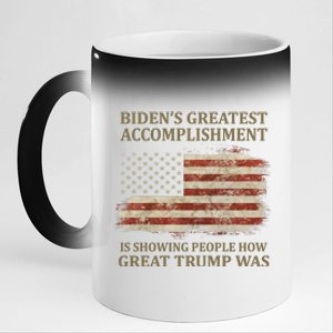 Bidens Greatest Accomplishment Is Showing People How Great Trump Was Usa 11oz Black Color Changing Mug