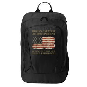 Bidens Greatest Accomplishment Is Showing People How Great Trump Was Usa City Backpack