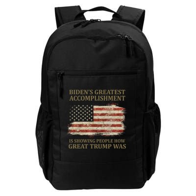 Bidens Greatest Accomplishment Is Showing People How Great Trump Was Usa Backpack