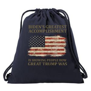 Bidens Greatest Accomplishment Is Showing People How Great Trump Was Usa Drawstring Bag